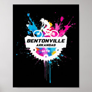 Bentonville Arkansas Mountainbiken Farbiger Schmer Poster