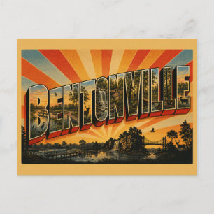 Bentonville Arkansas Ozark-Feuchtgebiet-Wald-Kunst Postkarte