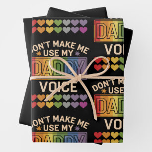 Benutze nicht die Daddy-Stimme Schwule Regenbogen  Geschenkpapier Set