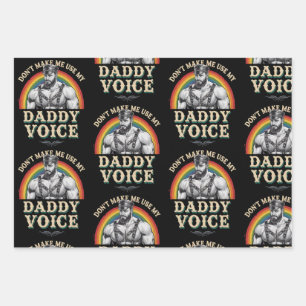 Benutze nicht meine Daddy-Stimme Gay LGBTQ Geschenkpapier Set