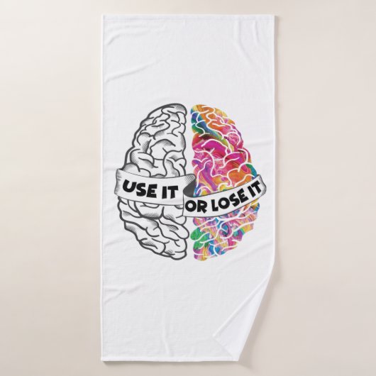 Benutzen oder verlieren Sie es - Funny Brain Badehandtuch (Badehandtuch)
