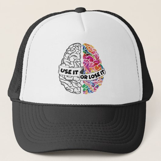 Benutzen oder verlieren Sie es - Funny Brain Truckerkappe (Vorderseite)