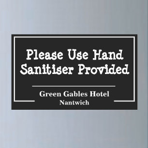 Benutzen Sie bitte den Hand-Sanitiser. Hotel Badez Rechteckiger Aufkleber