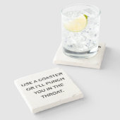 BENUTZEN Sie EINEN UNTERSETZER, ODER ich LOCHE SIE Steinuntersetzer (Seitenansicht)