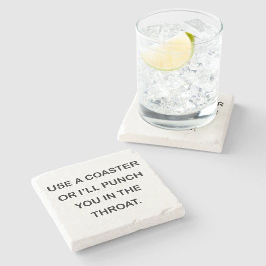 BENUTZEN Sie EINEN UNTERSETZER, ODER ich LOCHE SIE Steinuntersetzer (Seitenansicht)