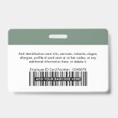 Benutzerarbeitnehmer | Name des Foto-Bar oder des Ausweis (Rückseite)