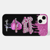 Benutzerdefinable Handyhülle Pink Glitter Boss Bab iPhone Hülle (Rückseite (Horizontal))