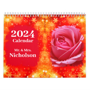 BENUTZERDEFINED PERSONALISIERTE ROTE ROSEN KALENDER