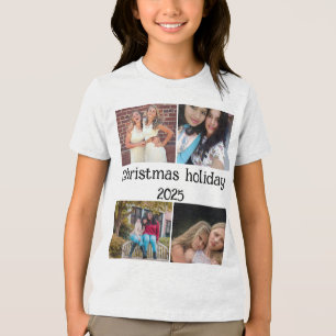 BENUTZERDEFINEDES WEIHNACHTSFEIERTAG 4 FOTO-COLLAG Tri-Blend SHIRT