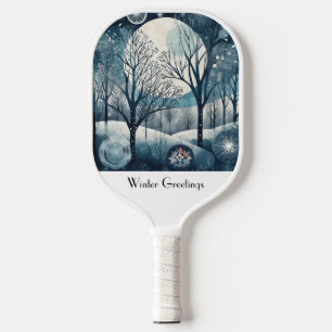Benutzerdefineter Mondlicht-Nordeuropa-Wald-Winter Pickleball Schläger