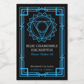 Benutzerdefinetes Vishuddha-Hals-Chakra-Ätherische Weinetikett (Einzelnes Label)