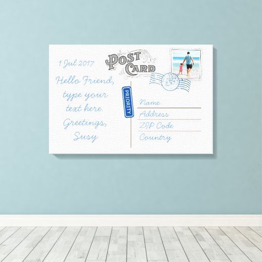 Benutzerdefinierbare Backside-Leinwand für Postkar Leinwanddruck (Insitu (Holzboden))