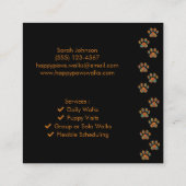 Benutzerdefinierbare Berufliche Dog Walker-Visiten Quadratische Visitenkarte (Rückseite)