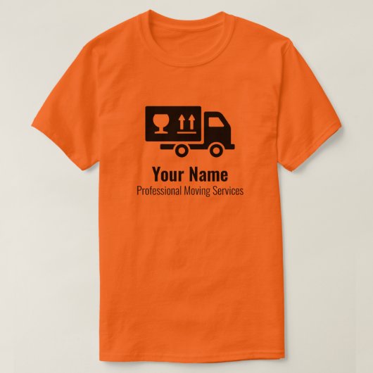 Benutzerdefinierbare bewegliche Dienste orange T-Shirt (Design vorne)