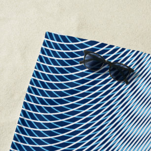 Benutzerdefinierbare Bezeichnung Navy Blue Moiré E Strandtuch