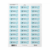 Benutzerdefinierbare Blue Damask-Adressenmarkierun (Vorne)