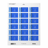 Benutzerdefinierbare Blue Damask-Adressenmarkierun Adressaufkleber (Vorne)