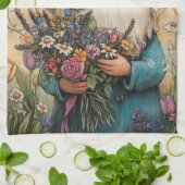 Benutzerdefinierbare Blume - GNOME-Illustration Geschirrtuch (Gefaltet)