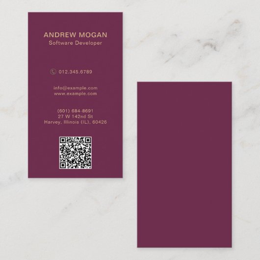Benutzerdefinierbare Burgundy-Farbe für Software-E Visitenkarte (Vorne/Hinten)