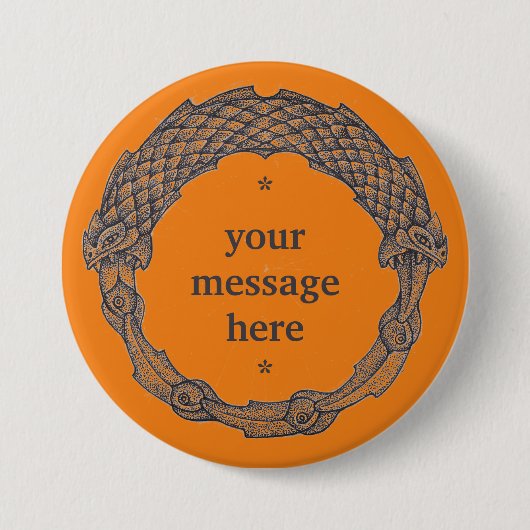 Benutzerdefinierbare Button-OUROBOROS schwarz/türk Button (Vorderseite)