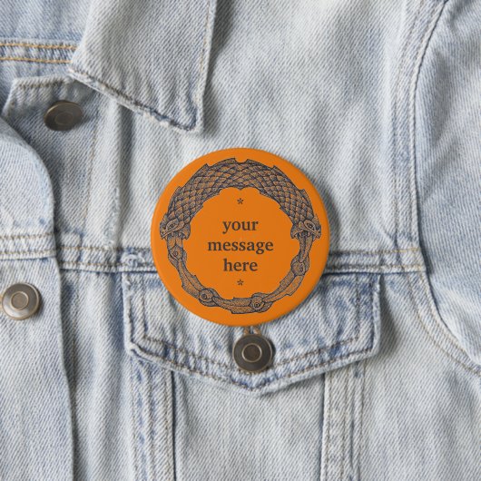 Benutzerdefinierbare Button-OUROBOROS schwarz/türk Button (Beispiel)