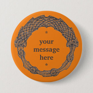 Benutzerdefinierbare Button-OUROBOROS schwarz/türk Button