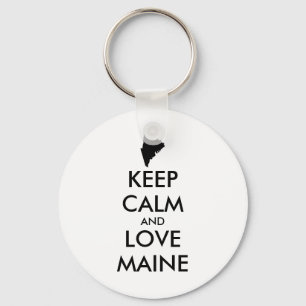 Benutzerdefinierbare CALM- und LIEBE-MAINE (BEHALT Schlüsselanhänger