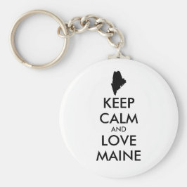 Benutzerdefinierbare CALM- und LIEBE-MAINE (BEHALT Schlüsselanhänger