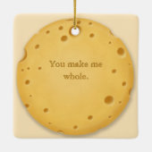 Benutzerdefinierbare Cheesy Message Charming Chees Keramikornament (Rückseite)