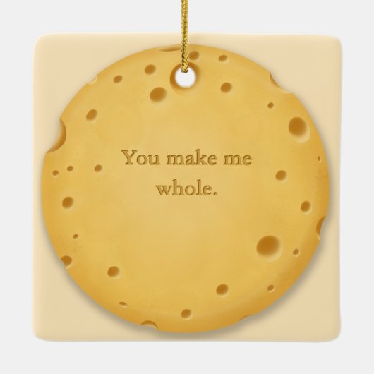 Benutzerdefinierbare Cheesy Message Charming Chees Keramikornament (Rückseite)
