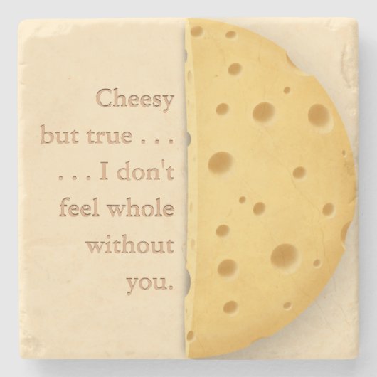 Benutzerdefinierbare Cheesy Message Charming Chees Steinuntersetzer (Vorderseite)
