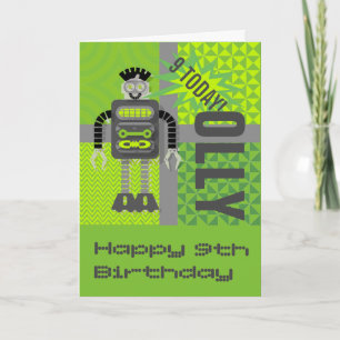 Benutzerdefinierbare Funky Robot Name/Alter Karte