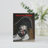 Benutzerdefinierbare Funny Pirate Cat Postkarte (Stehend Vorderseite)