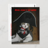 Benutzerdefinierbare Funny Pirate Cat Postkarte (Vorne/Hinten)