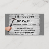 Benutzerdefinierbare Handyman Zuhause Repair Busin Visitenkarte (Rückseite)