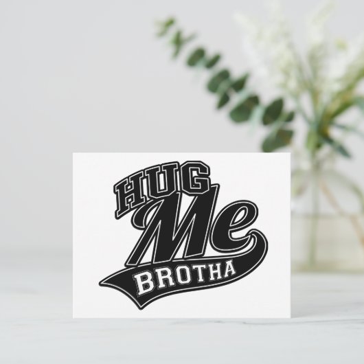 Benutzerdefinierbare Hintergrundfarbe für Hug Me Postkarte (Stehend Vorderseite)