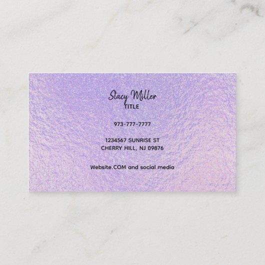 Benutzerdefinierbare Holographic Lashes Business C Visitenkarte (Rückseite)