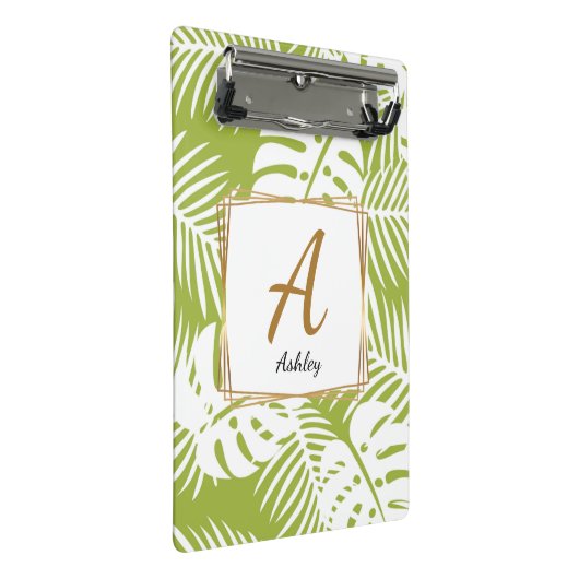 Benutzerdefinierbare Initials Grüne iPad-Abdeckung Mini Klemmbrett (Schrägansicht)