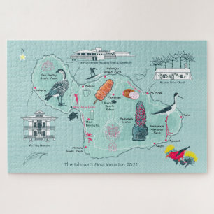 Benutzerdefinierbare Karte von Maui, Hawaii Jigsaw Puzzle