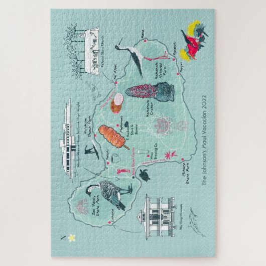 Benutzerdefinierbare Karte von Maui, Hawaii Jigsaw Puzzle (Vertikal)