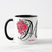 Benutzerdefinierbare Michelle-Name rote Blume tren Tasse (Links)