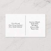 Benutzerdefinierbare Minimalistische Dog Walker-Vi Visitenkarte (Rückseite)