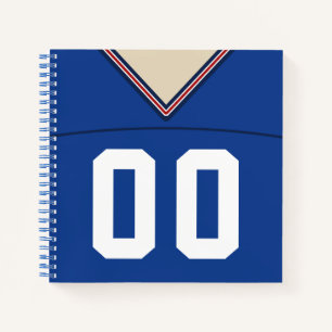 Benutzerdefinierbare Name & Number Football Jersey Notizblock