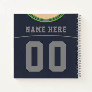 Benutzerdefinierbare Name & Number Football Jersey Notizbuch