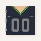 Benutzerdefinierbare Name & Number Football Jersey Notizbuch (Vorderseite)