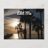 Benutzerdefinierbare Postkarte für Sunset-Silhouet (Vorderseite)