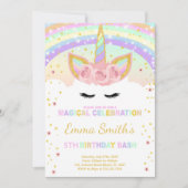 Benutzerdefinierbare Rainbow Unicorn Postkarten (Vorderseite)