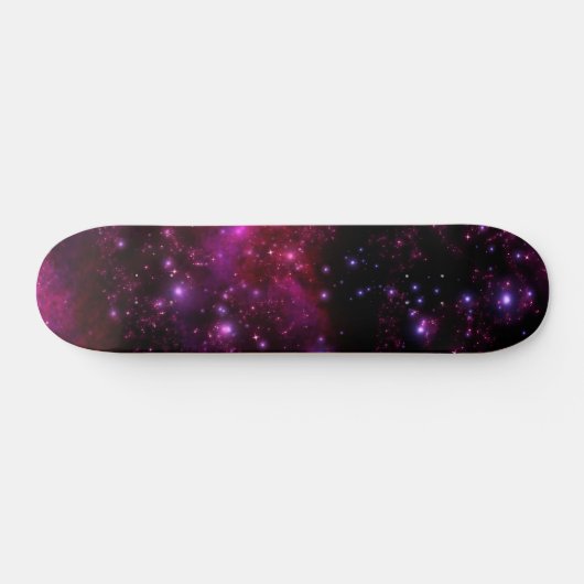 Benutzerdefinierbare Rot/Rosa Galaxy Skateboard (Horizontal)