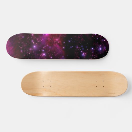 Benutzerdefinierbare Rot/Rosa Galaxy Skateboard (Horizontal)