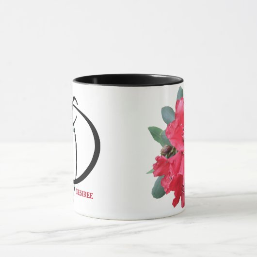 Benutzerdefinierbare rote Blume für den Schreibsti Tasse (Zentrum)